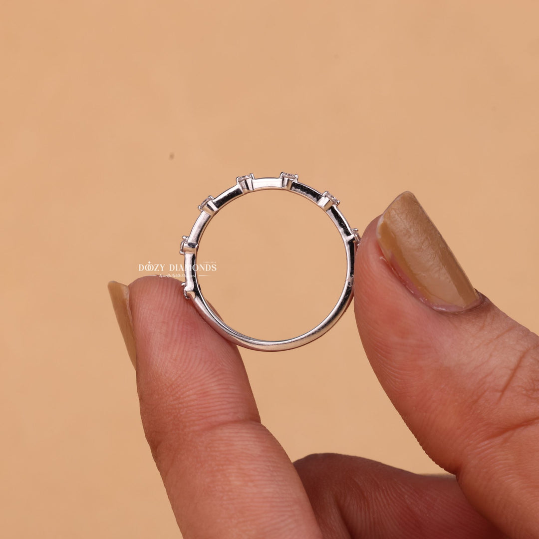 Round Cut Lab Grown Diamond EF/VVS Eternity Wedding Band