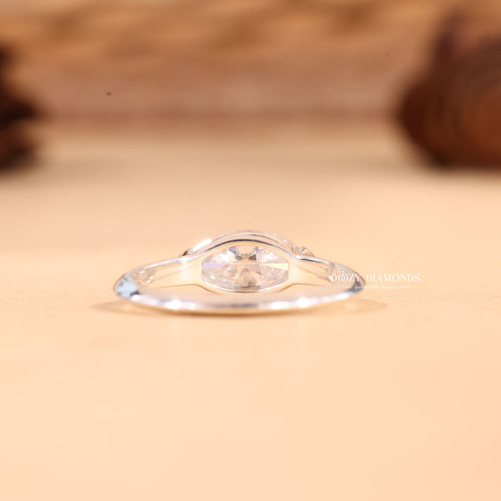 1.0CT-2.0CT East West Marquise Cut F/VS2 Lab Grown Diamond Engagement Ring