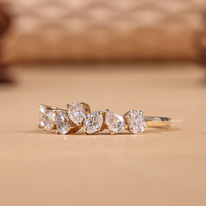 Oval & Pear Cut Lab Grown Diamond EF/VVS Cluster Wedding Band