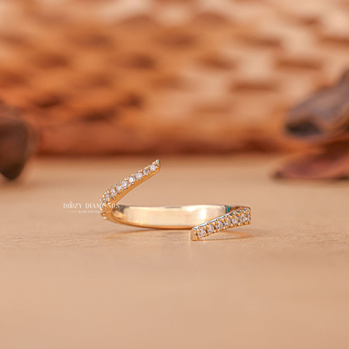 Round Cut Lab Grown Diamond EF/VVS Open Wedding Band - Doozy Diamonds