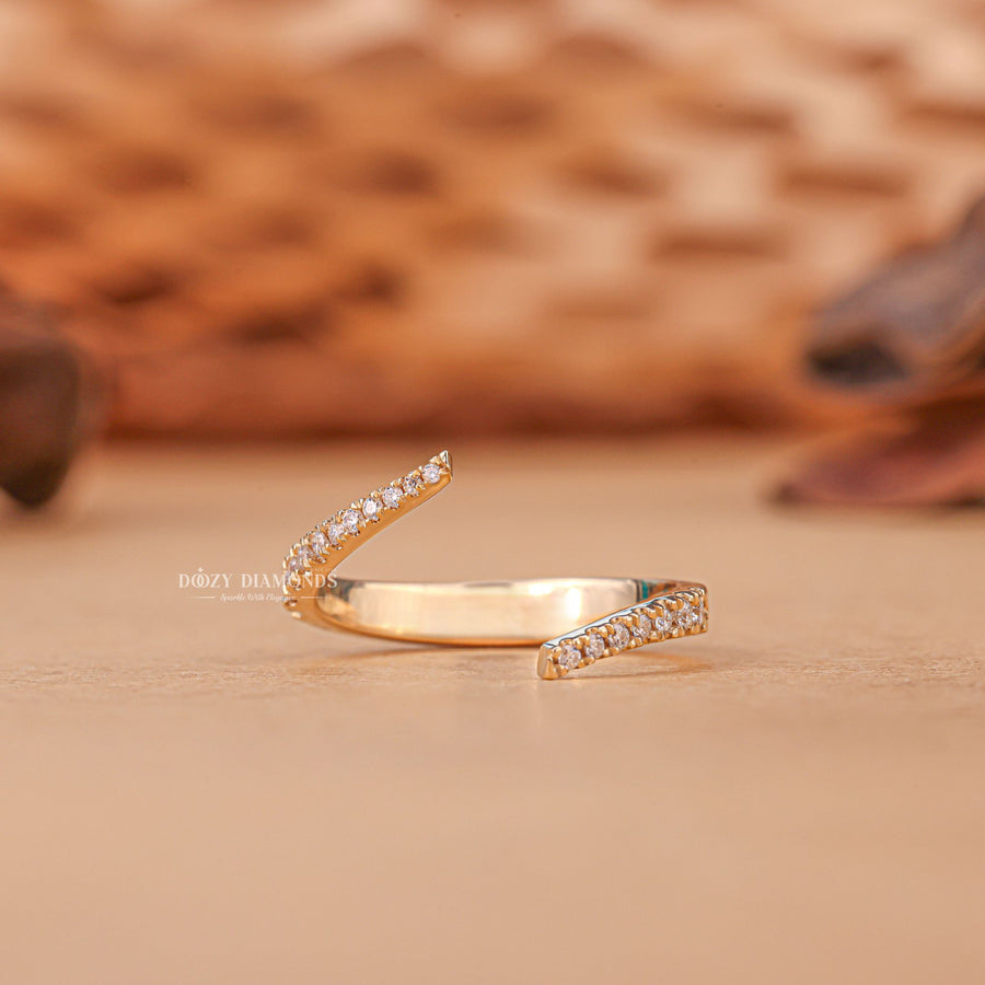 Round Cut Lab Grown Diamond EF/VVS Open Wedding Band - Doozy Diamonds