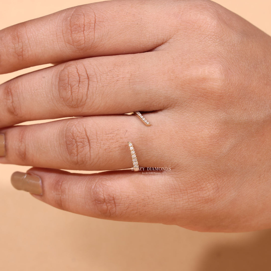 Round Cut Lab Grown Diamond EF/VVS Open Wedding Band