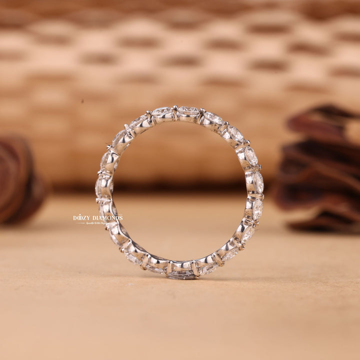 Round Cut Lab Grown Diamond EF/VVS Floating Bubble Full Eternity Wedding Band