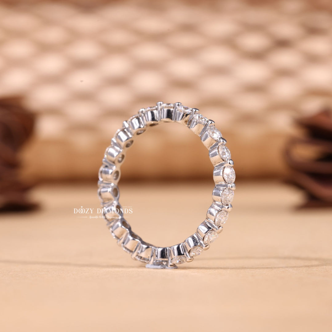 Round Cut Lab Grown Diamond EF/VVS Full Eternity Floating Bubble Wedding Band