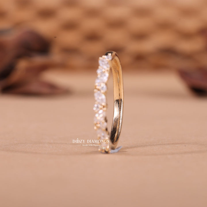 Round & Marquise Lab Grown Diamond EF/VVS Half Eternity Wedding Band