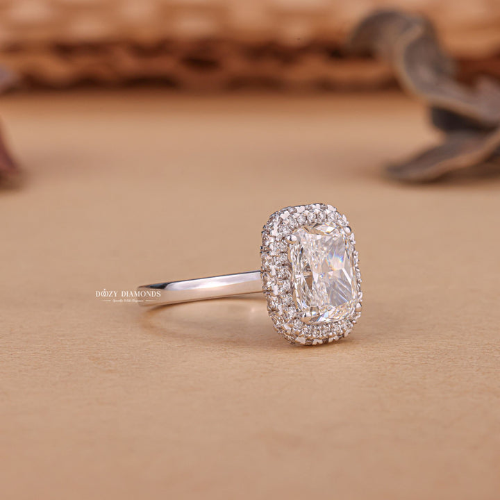 2.50CT - 3.50CT Cushion Cut E/VS1 Lab Grown Double Halo Diamond Engagement Ring - Doozy Diamonds