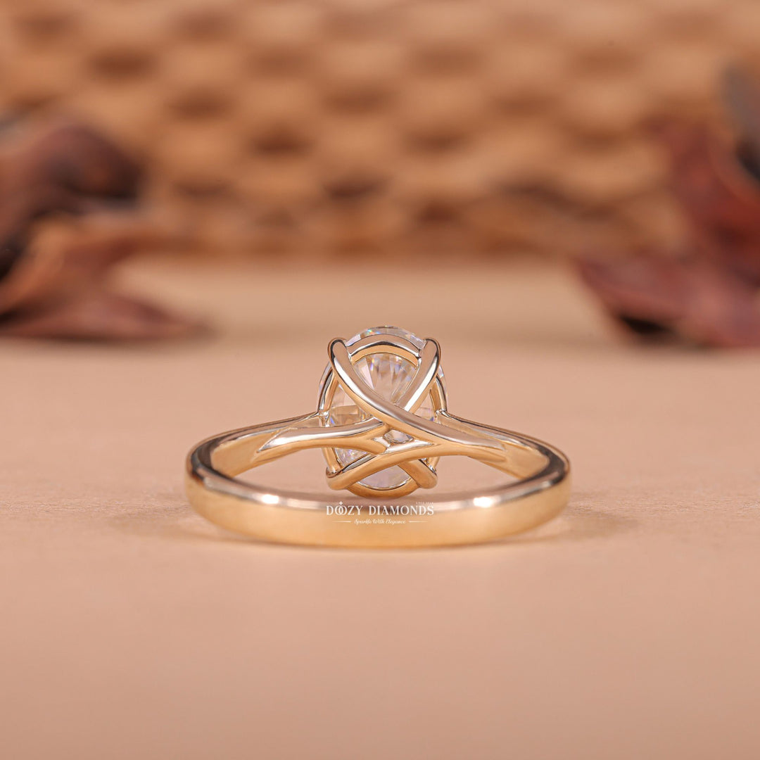 2.0CT - 3.0CT Oval F/VS1 Lab Grown Diamond Solitaire Engagement Ring - Doozy Diamonds