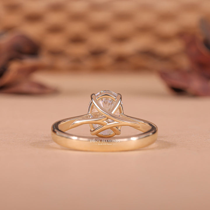 2.0CT - 3.0CT Oval F/VS1 Lab Grown Diamond Solitaire Engagement Ring - Doozy Diamonds