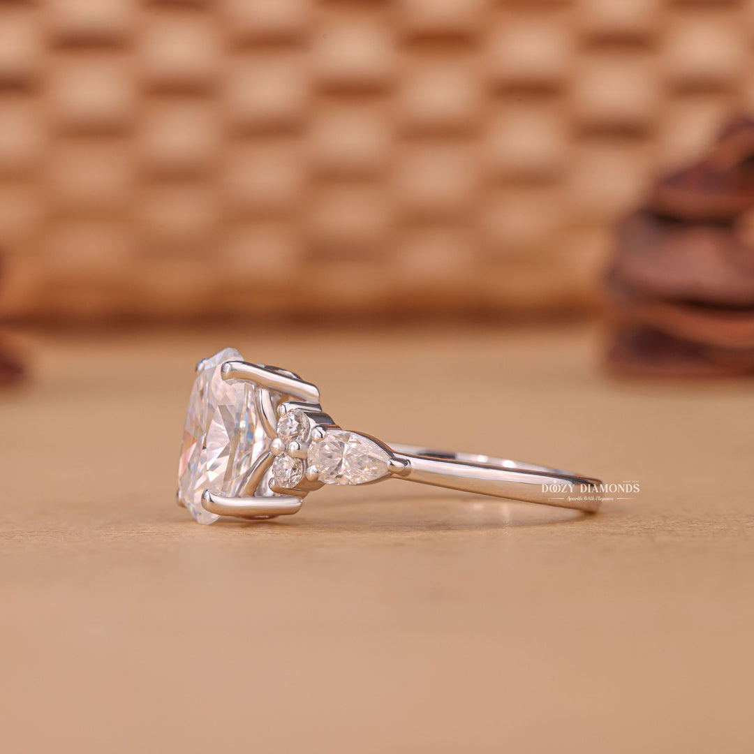 1.50CT - 2.50CT Oval Cut E/VS1 Lab Grown Diamond Cluster Engagement Ring - Doozy Diamonds