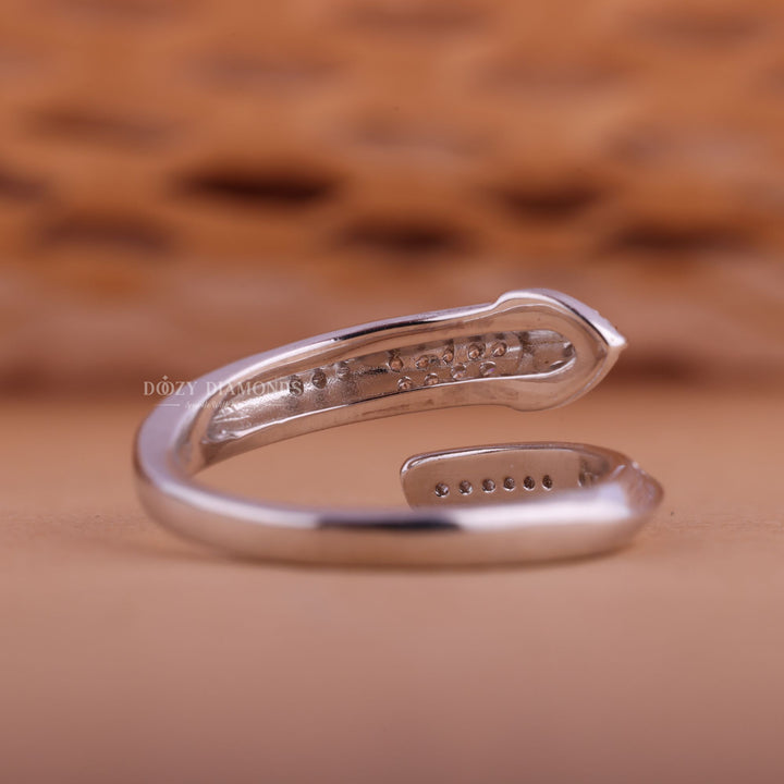 Round Diamond CVD EF/VVS Unique Open Cuff Wedding Band