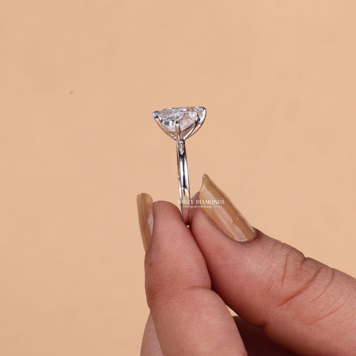 Pear Cut Lab Grown Toi et Moi Diamond F/VS1 Engagement Ring