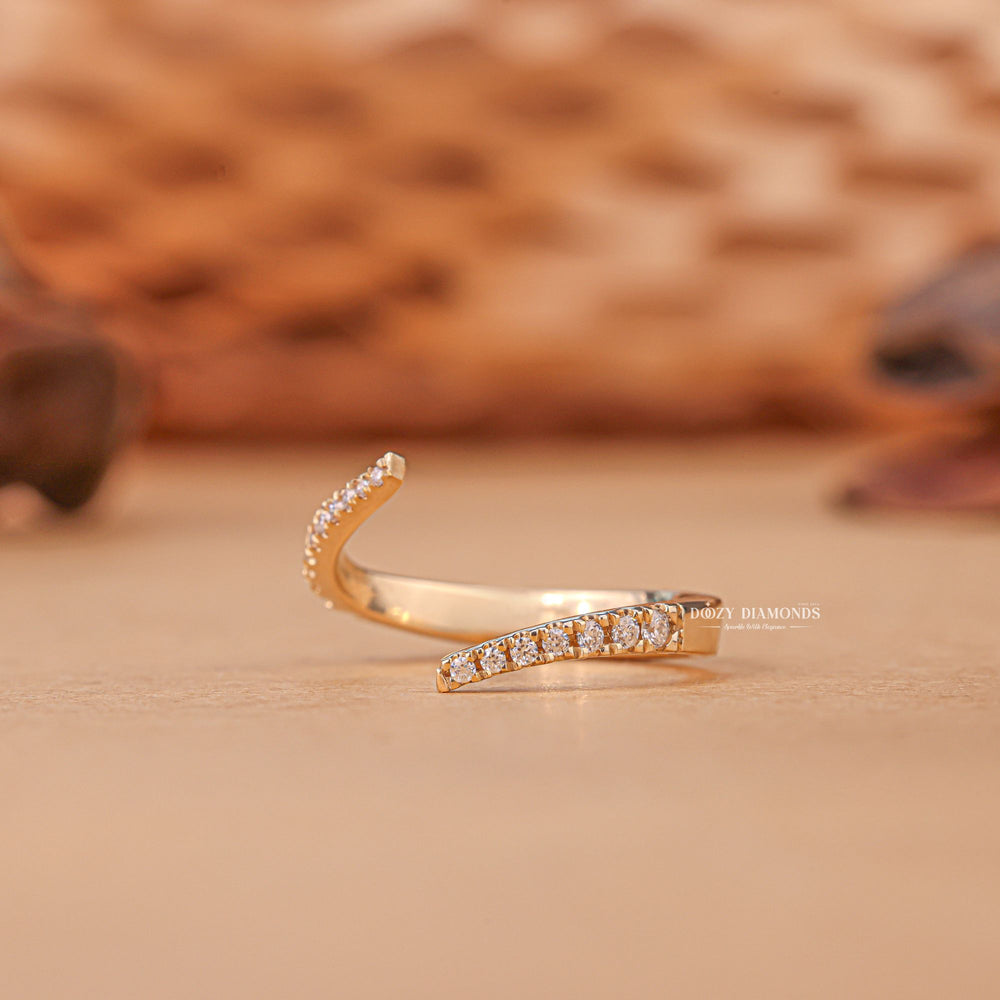 Round Cut Lab Grown Diamond EF/VVS Open Wedding Band - Doozy Diamonds
