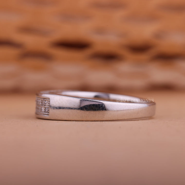 Round Diamond CVD EF/VVS Double Pave Wedding Band