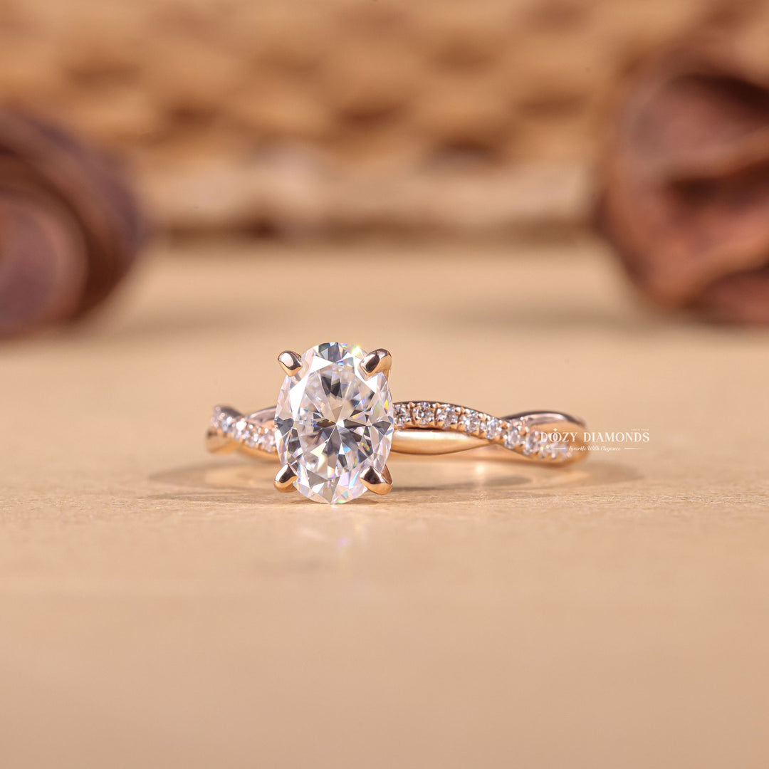 1.0CT - 2.0CT Oval Cut F/VS1 Lab Grown Infinity Diamond Engagement Ring - Doozy Diamonds