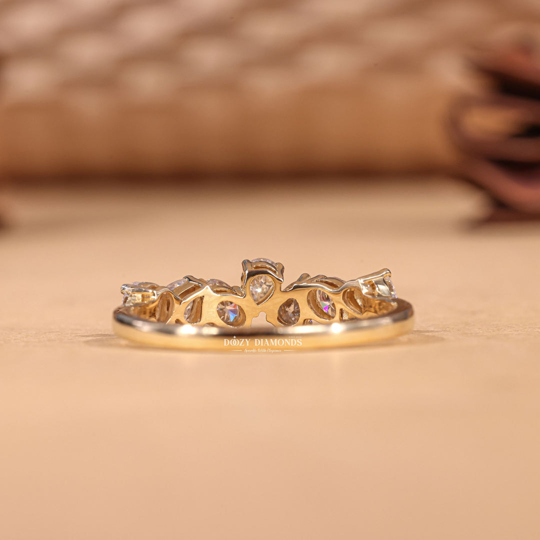 Oval & Pear Cut Lab Grown Diamond EF/VVS Cluster Wedding Band