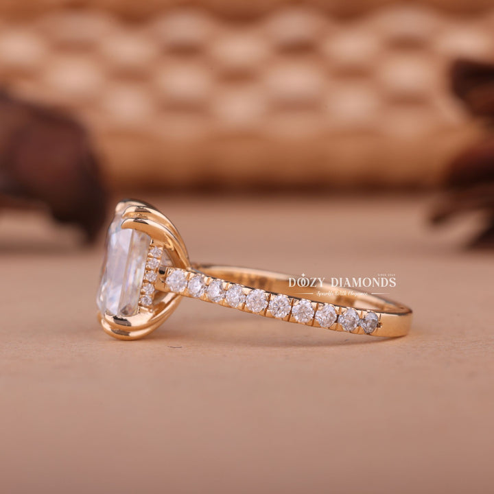 2.50CT-3.50CT Radiant E/VS2 Lab Created Diamond Hidden Halo Engagement Ring