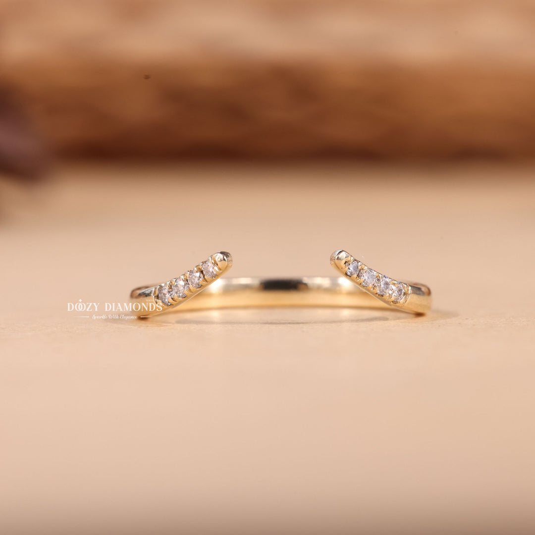 Round Cut Lab Grown Diamond EF/VVS Open Eve Wedding Band