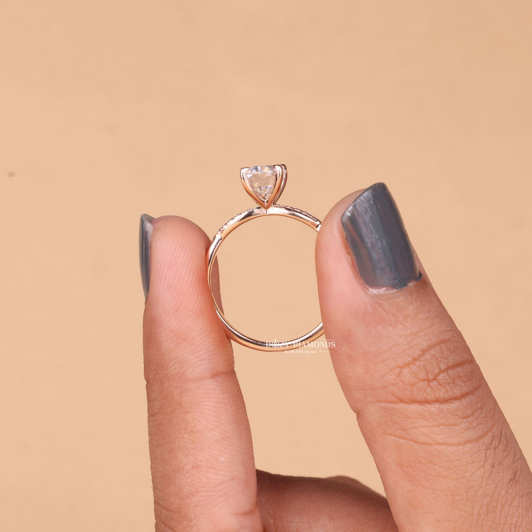 1.0CT-2.0CT Oval Cut F/VS1 Lab Grown Infinity Diamond Engagement Ring
