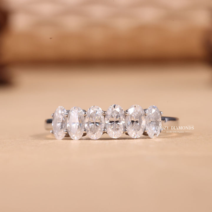 Oval Cut Lab Grown Diamond EF/VVS Six Stone Wedding Band