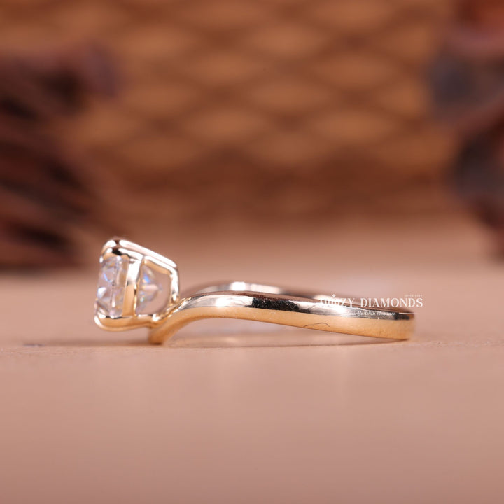 2.50CT-3.50CT East West Oval E/VS1 Lab Created Diamond Wave Engagement Ring