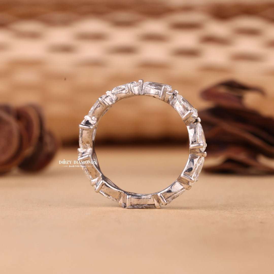 Pear Cut Lab Grown Diamond EF/VVS Full Eternity Wedding Band