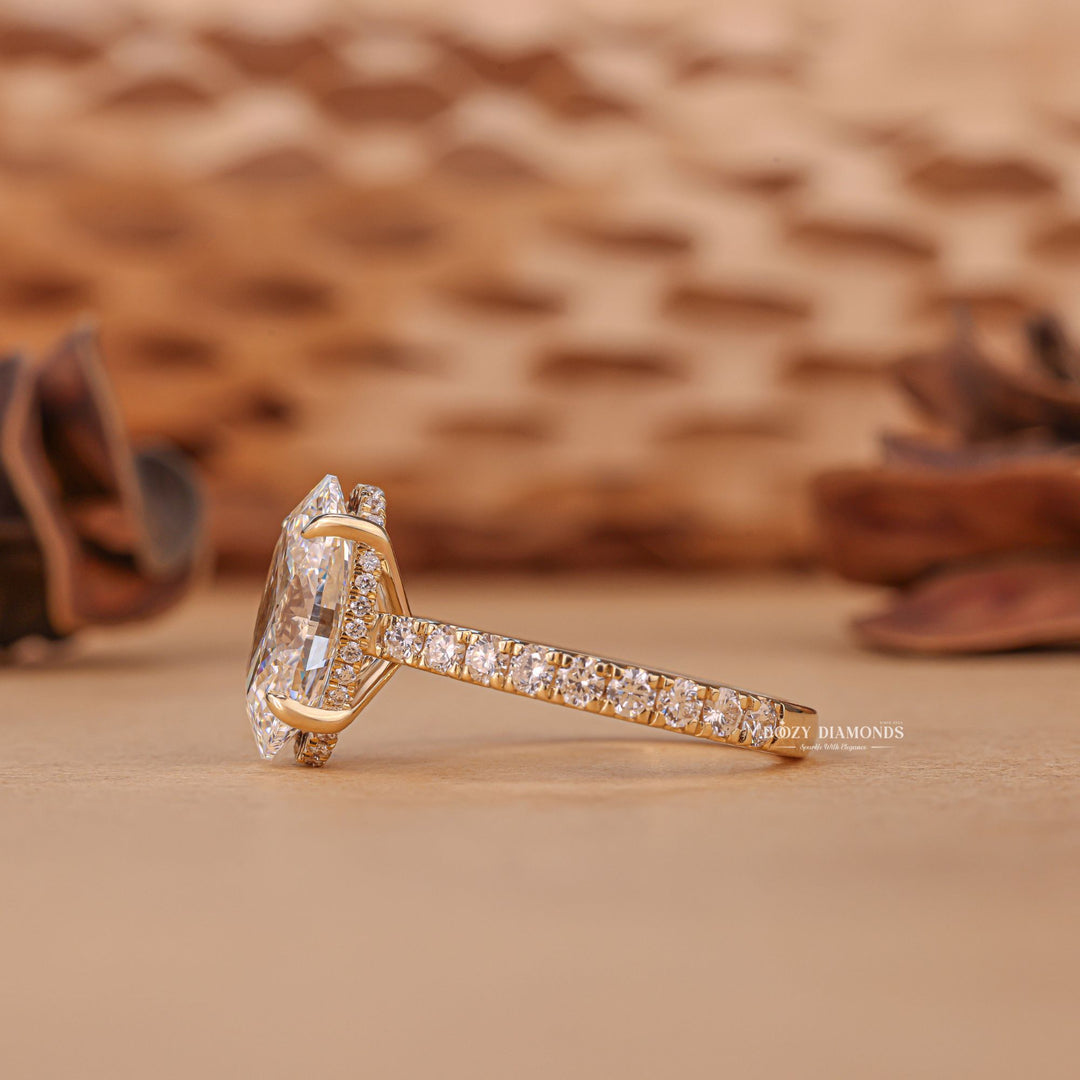 3.0CT - 4.0CT Oval Cut F/VS1 Hidden Halo Lab Grown Diamond Engagement Ring - Doozy Diamonds