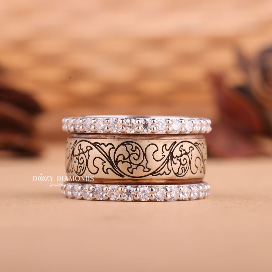 Round Cut Lab Grown E/VS2 Vintage Milgrain Engagement Ring