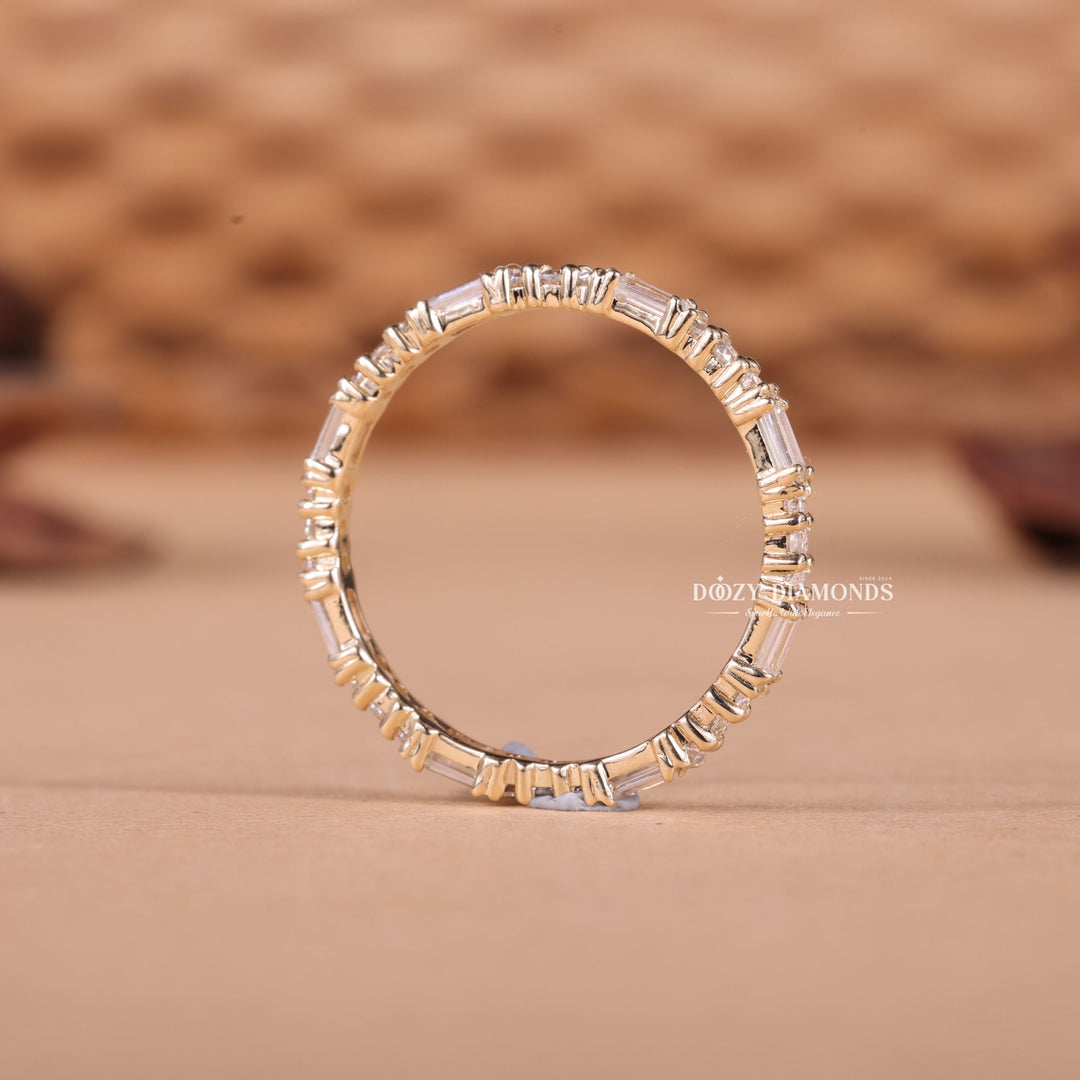 Round & Baguette Lab Grown Diamond EF/VVS Eternity Wedding Band