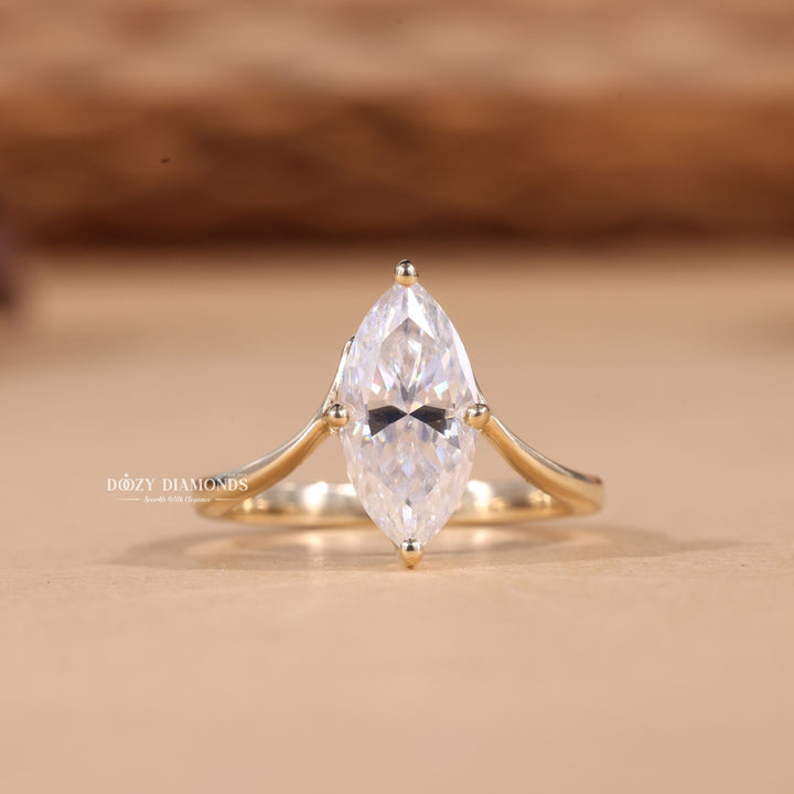 2.0CT-3.0CT Marquise Cut E/VS1 Lab Grown Diamond Eve Engagement Ring