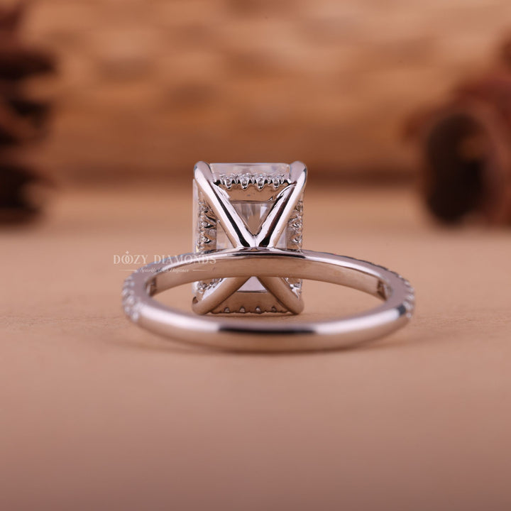 2.0CT-3.0CT Radiant F/VS1 Lab Grown Diamond Hidden Halo Engagement Ring