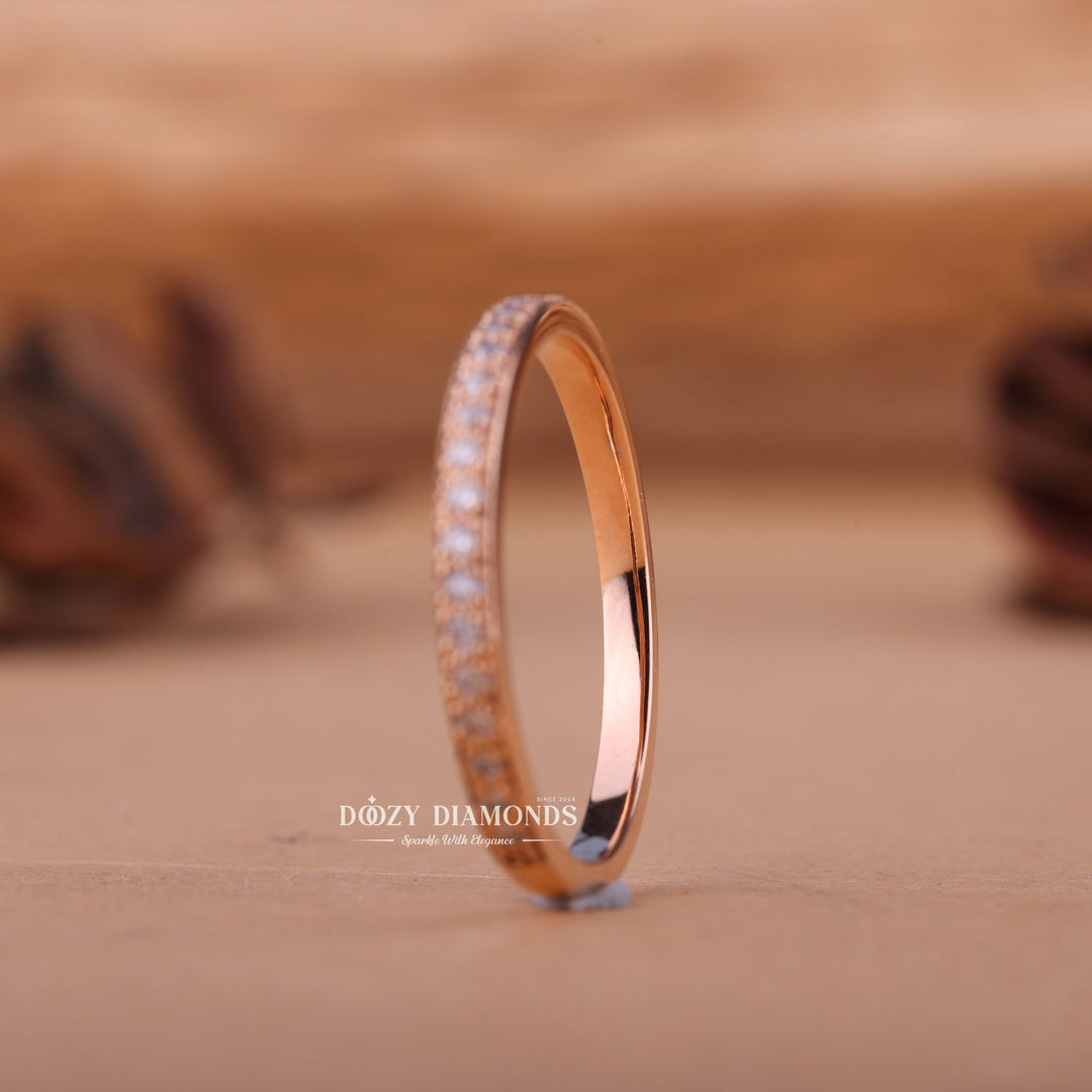 Round EF/VVS Diamond Lab Grown Half Eternity Wedding Band