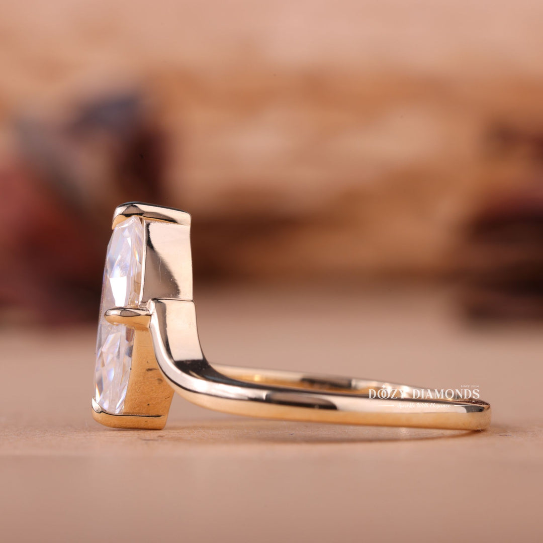 2.0CT-4.0CT Marquise E/VS1 Lab Grown Diamond Unique Engagement Ring
