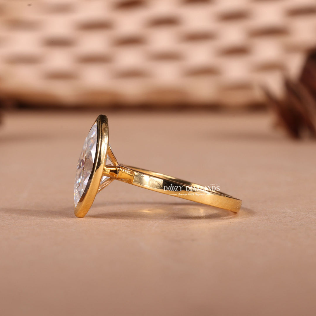 2.0CT-3.0CT Bezel Set Marquise E/VS1 Lab Grown Diamond Engagement Ring