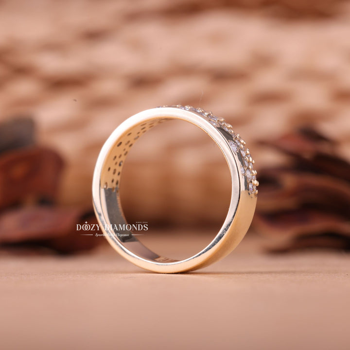 Round EF/VVS Diamond Lab Grown Flush Setting Wedding Band