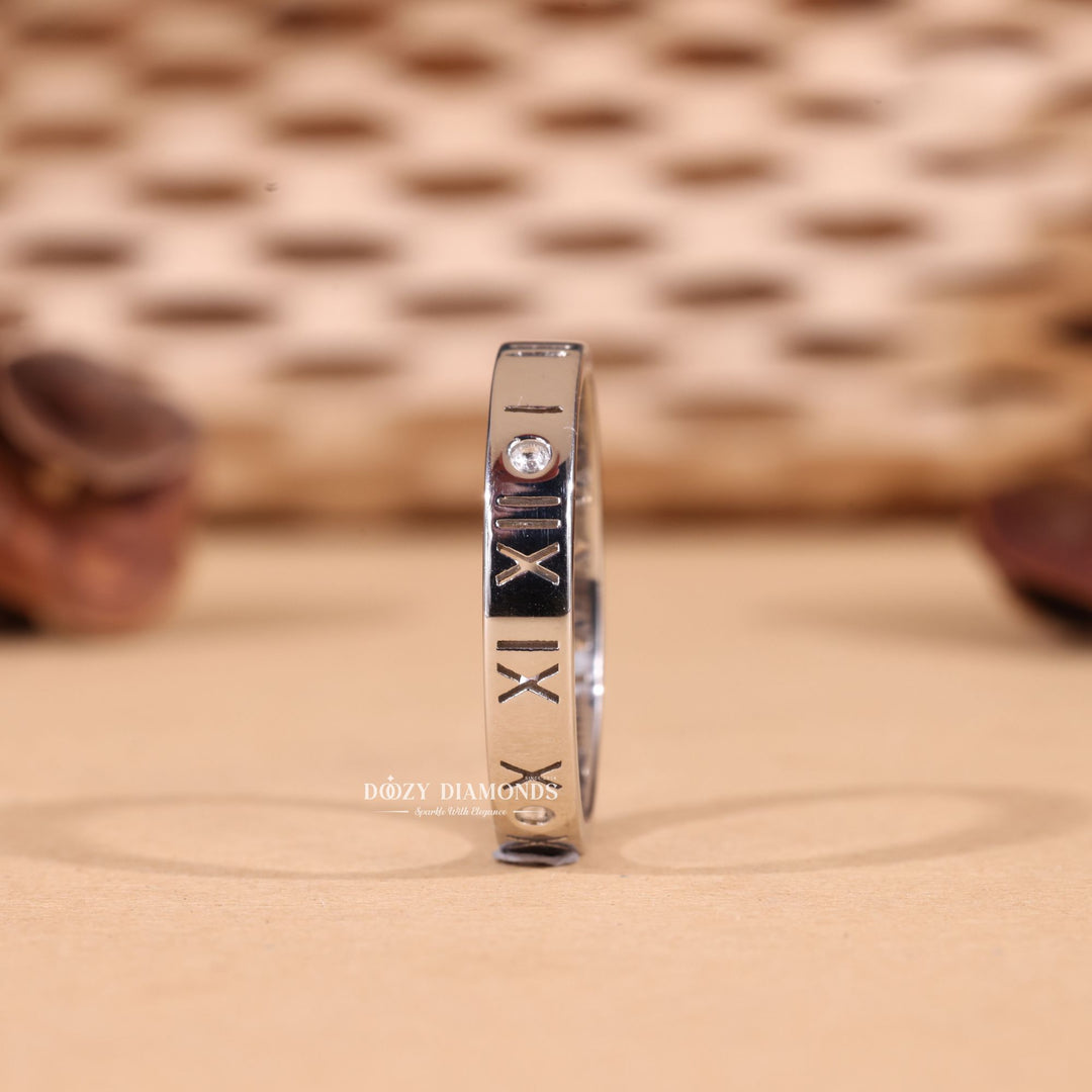 14K Solid White Gold Wedding Band for Anniversary Gift