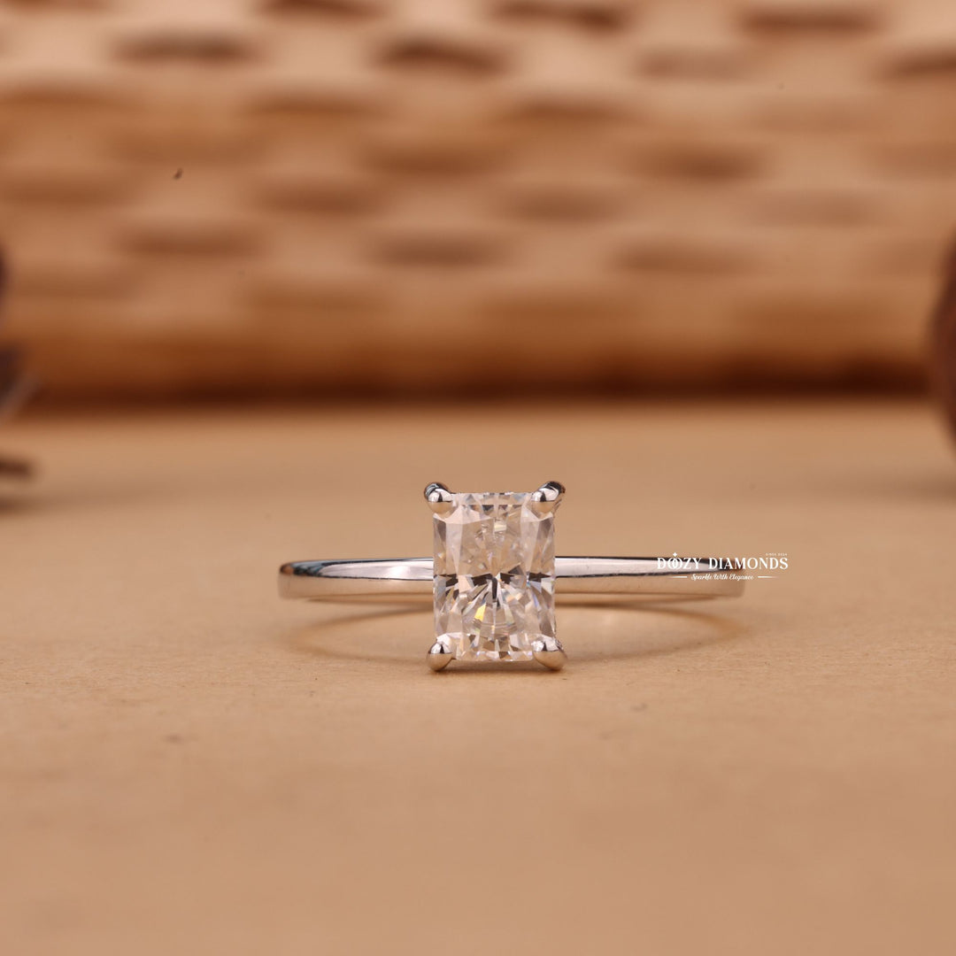 1.0CT-2.0CT Radiant Cut E/VS1 Lab Grown Diamond Hidden Halo Engagement Ring