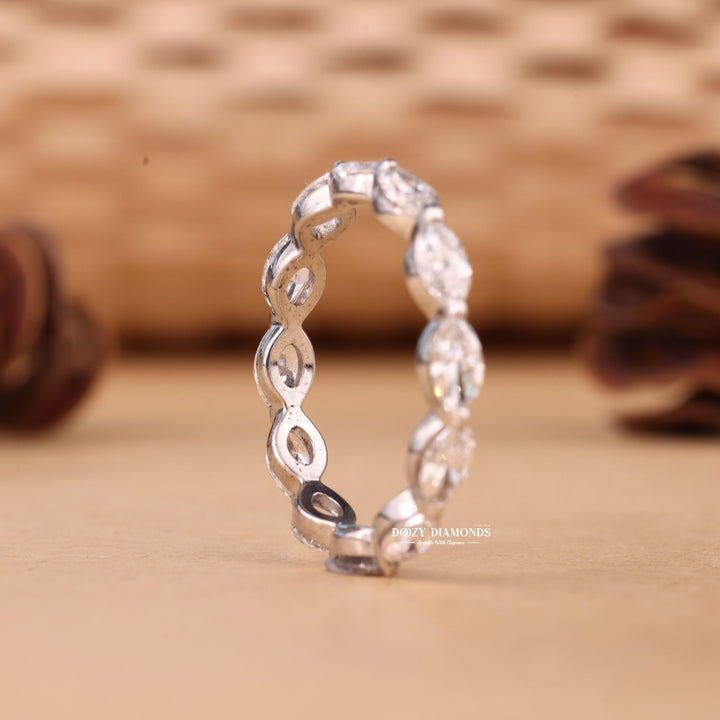 Marquise Cut Lab Grown Diamond EF/VVS Full Eternity Wedding Band
