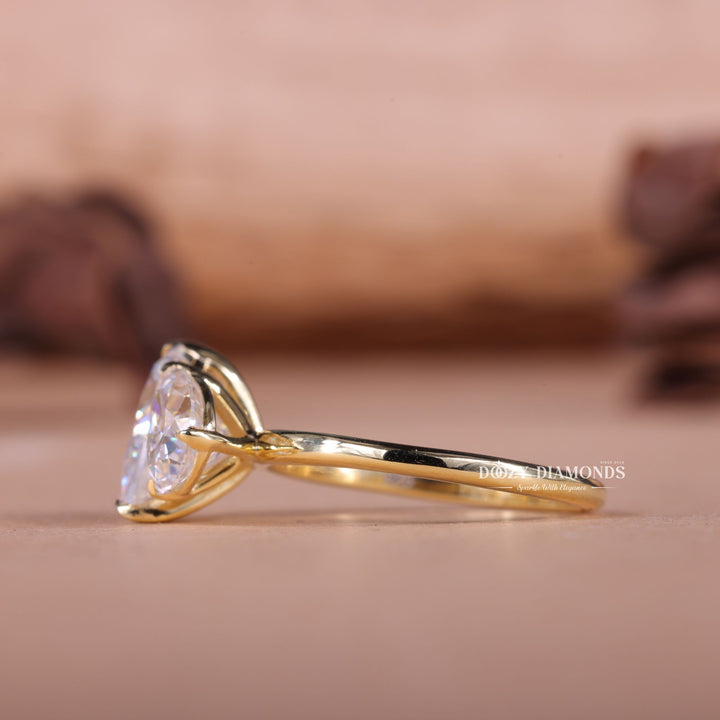 Pear Cut Lab Grown E/VS1 Diamond Two Stone Engagement Ring