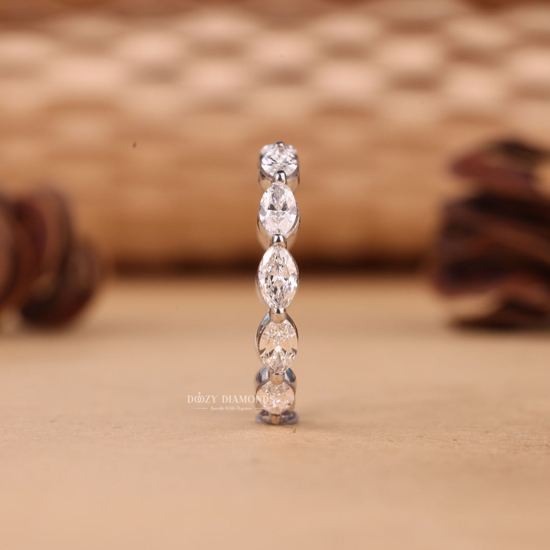 Marquise Cut Lab Grown Diamond EF/VVS Full Eternity Wedding Band