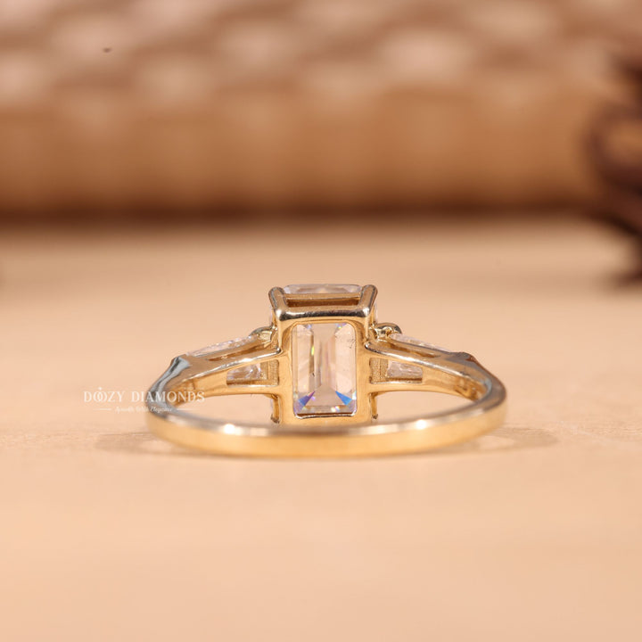 1.50CT-2.50CT Emerald Cut E/VS1 Three Stone Lab Grown Diamond Engagement Ring