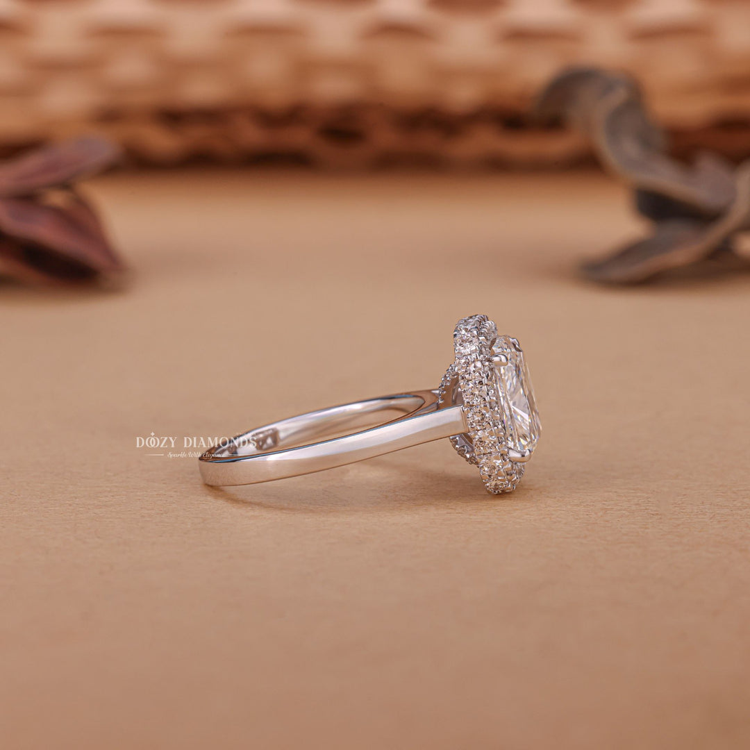 2.50CT - 3.50CT Cushion Cut E/VS1 Lab Grown Double Halo Diamond Engagement Ring - Doozy Diamonds