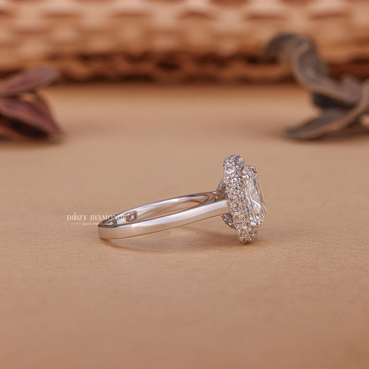 2.50CT - 3.50CT Cushion Cut E/VS1 Lab Grown Double Halo Diamond Engagement Ring - Doozy Diamonds
