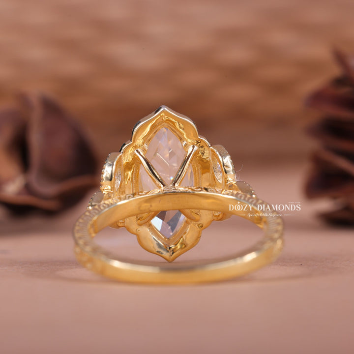 2.50CT-3.50CT Marquise E/VS1 Lab Created Vintage Milgrain Engagement Ring