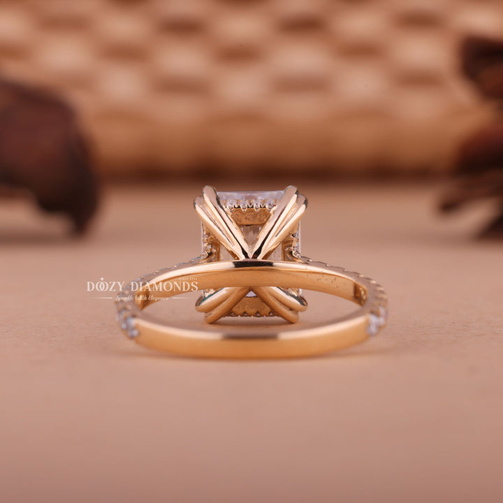 2.50CT-3.50CT Radiant E/VS2 Lab Created Diamond Hidden Halo Engagement Ring