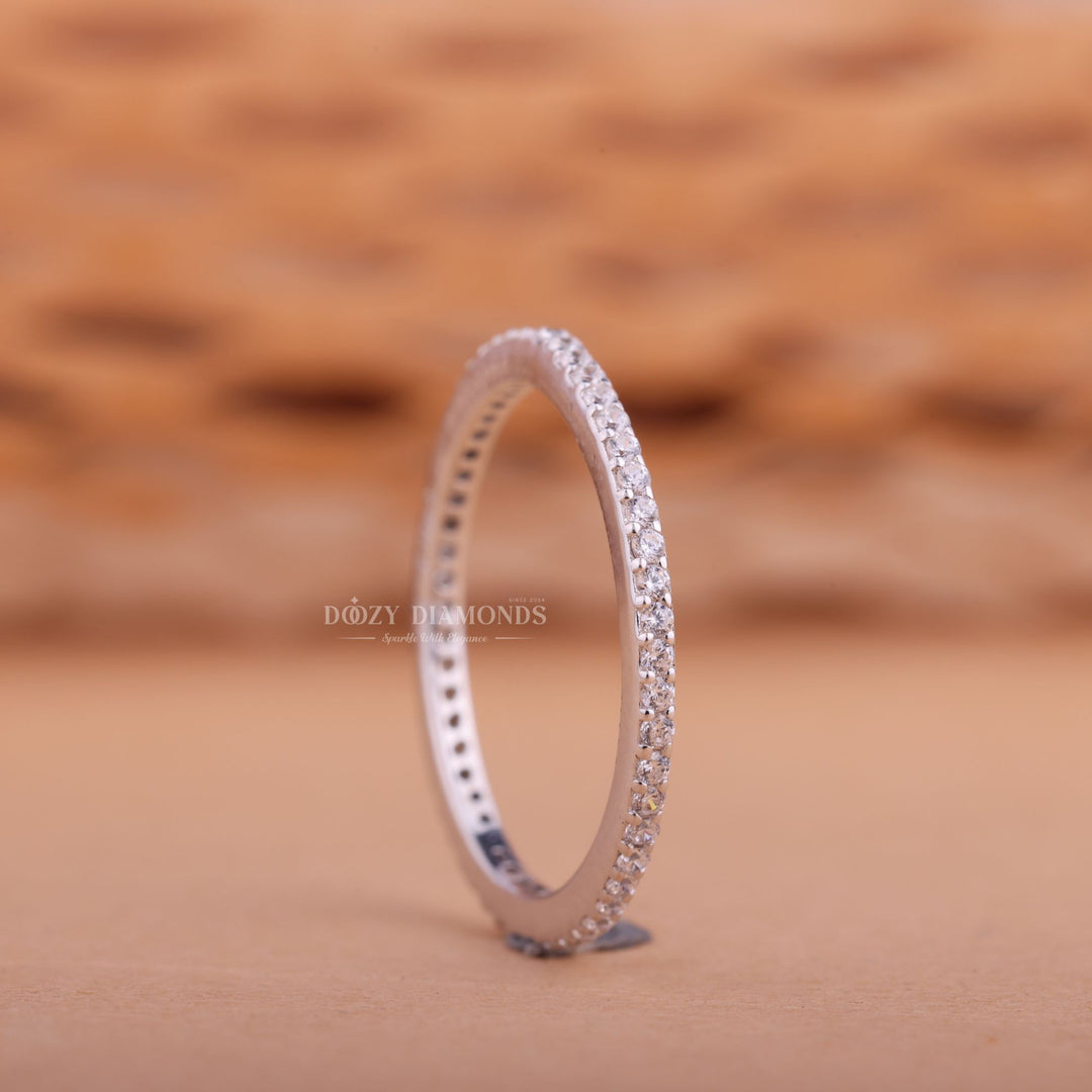 Round EF/VVS Diamond Full Eternity Lab Grown Wedding Band
