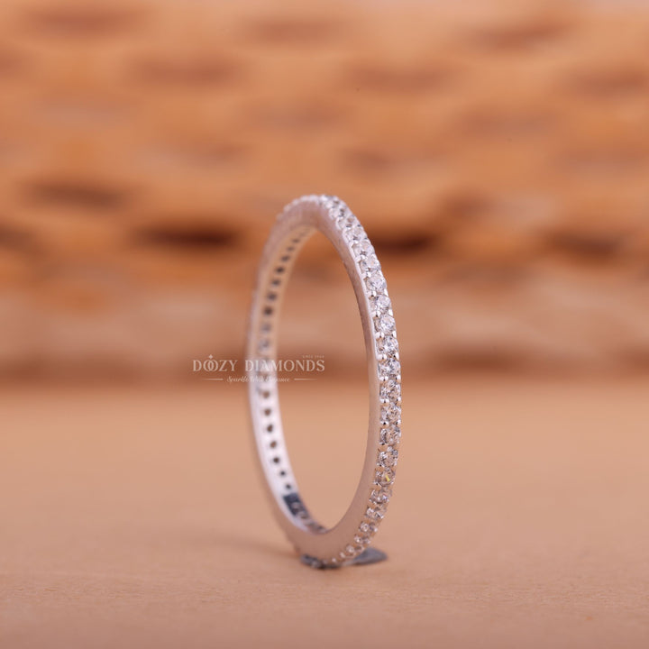 Round EF/VVS Diamond Full Eternity Lab Grown Wedding Band