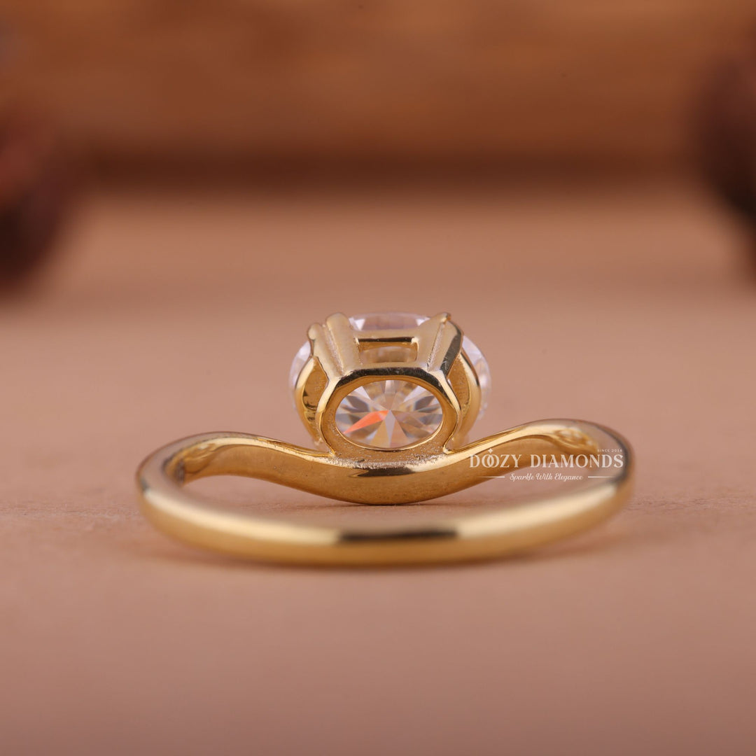 2.0CT-3.0CT East West Oval F/VS1 Lab Grown Diamond Engagement Ring