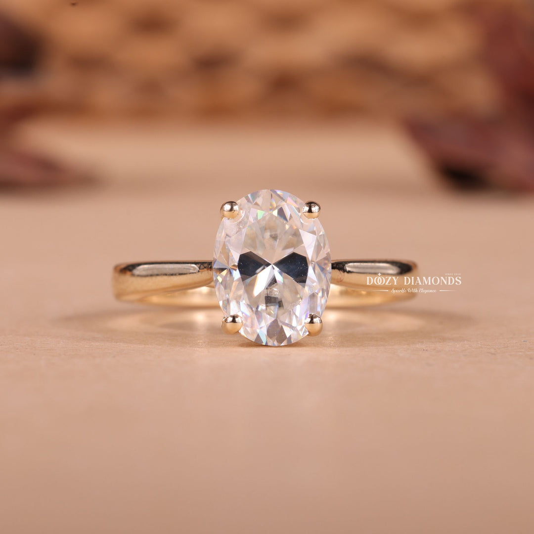 2.0CT-3.0CT Oval F/VS1 Lab Grown Diamond Solitaire Engagement Ring