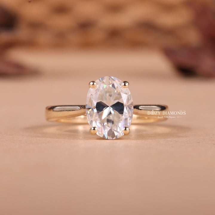 2.0CT-3.0CT Oval F/VS1 Lab Grown Diamond Solitaire Engagement Ring