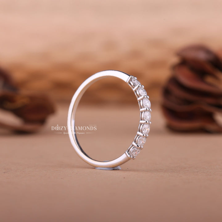Round EF/VVS Diamond Lab Grown Stacking Wedding Band